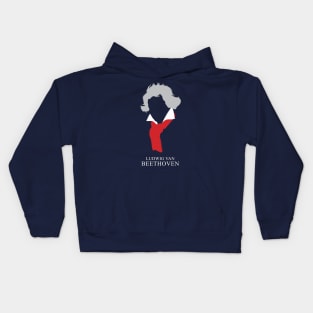 Ludwig van Beethoven - Minimalist Portrait Kids Hoodie